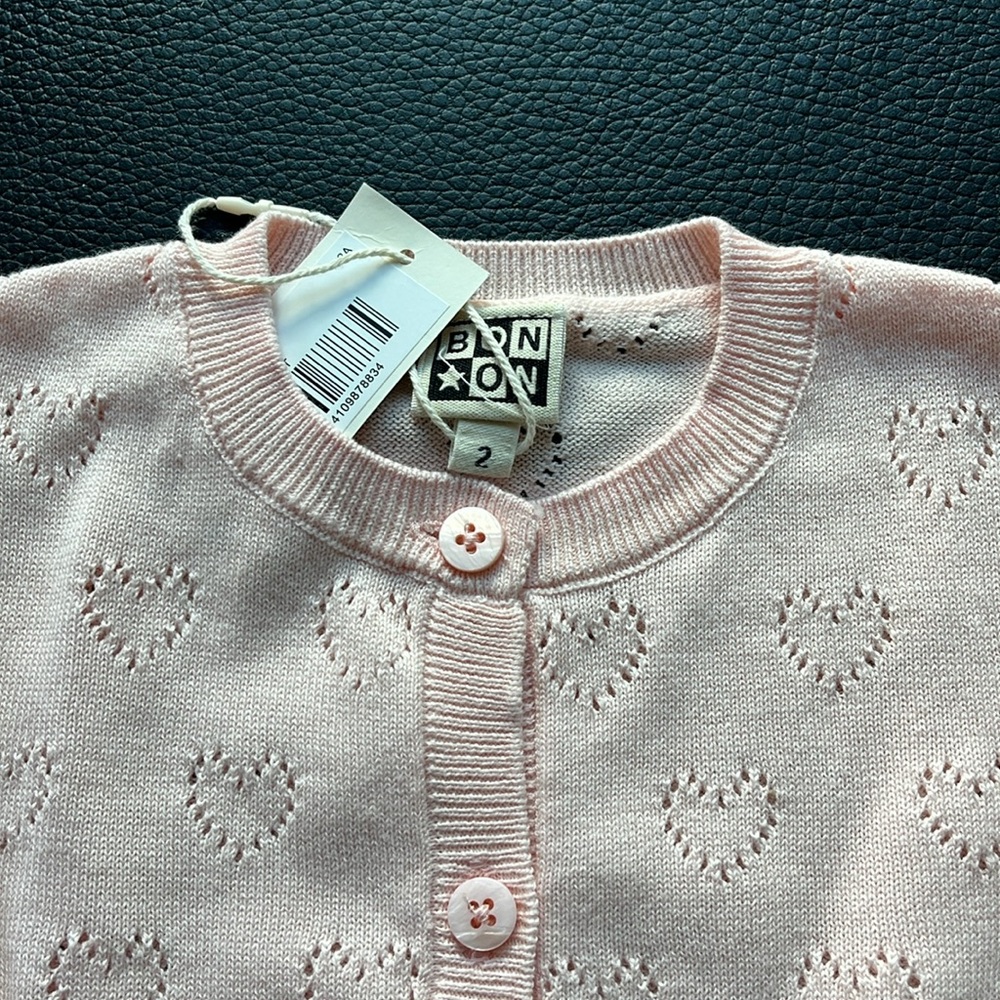 Pink Heart Pattern Cardigan - Picture 2 of 2